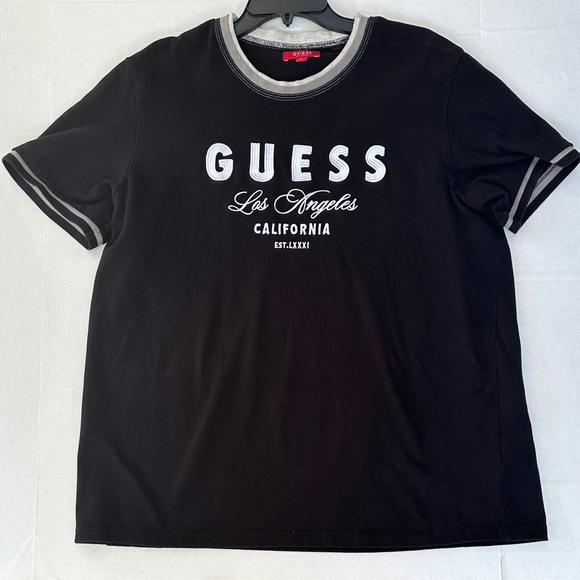 GUESS Black Tee with White Accents XL - Picture 1 of 6